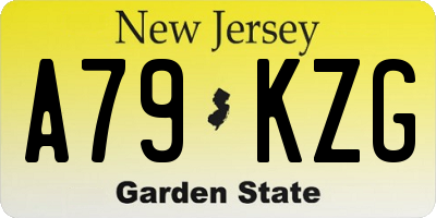 NJ license plate A79KZG
