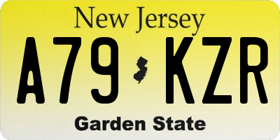 NJ license plate A79KZR