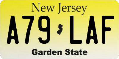 NJ license plate A79LAF