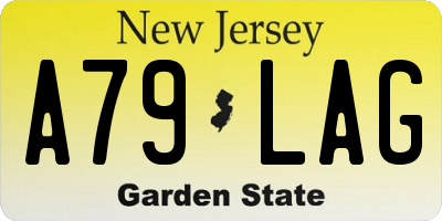 NJ license plate A79LAG