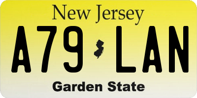 NJ license plate A79LAN