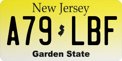 NJ license plate A79LBF