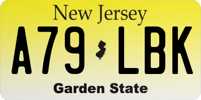 NJ license plate A79LBK