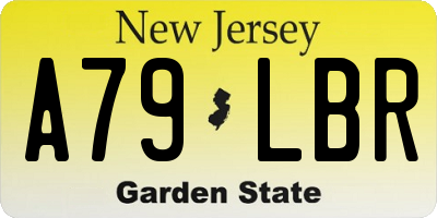 NJ license plate A79LBR