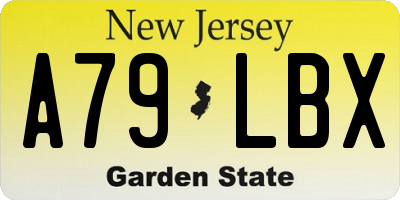NJ license plate A79LBX