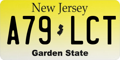 NJ license plate A79LCT