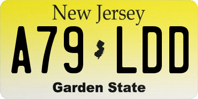 NJ license plate A79LDD