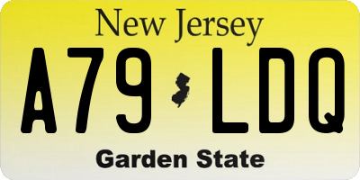 NJ license plate A79LDQ