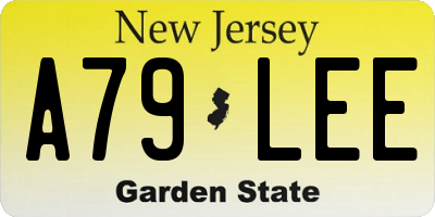 NJ license plate A79LEE