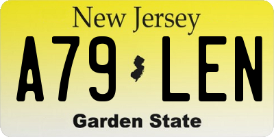 NJ license plate A79LEN