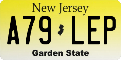 NJ license plate A79LEP
