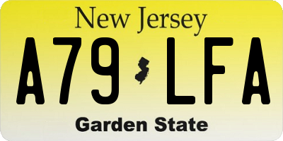 NJ license plate A79LFA