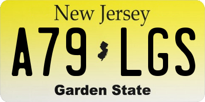 NJ license plate A79LGS