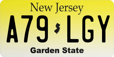NJ license plate A79LGY