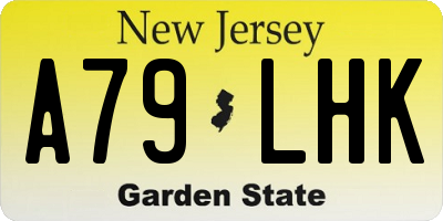 NJ license plate A79LHK