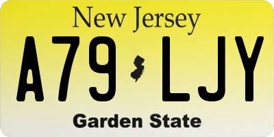 NJ license plate A79LJY