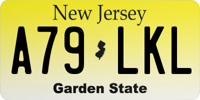 NJ license plate A79LKL