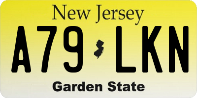 NJ license plate A79LKN