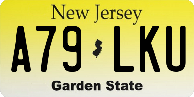 NJ license plate A79LKU