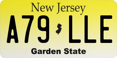 NJ license plate A79LLE