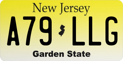 NJ license plate A79LLG