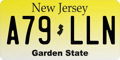 NJ license plate A79LLN