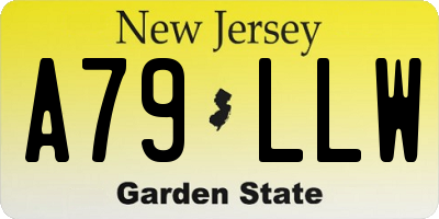 NJ license plate A79LLW