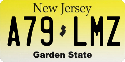 NJ license plate A79LMZ