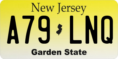 NJ license plate A79LNQ