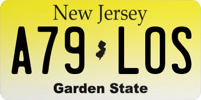 NJ license plate A79LOS