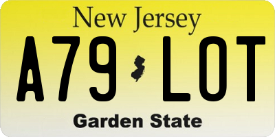 NJ license plate A79LOT