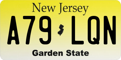 NJ license plate A79LQN