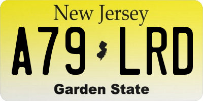 NJ license plate A79LRD