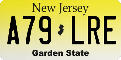 NJ license plate A79LRE
