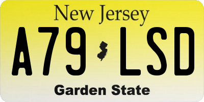 NJ license plate A79LSD