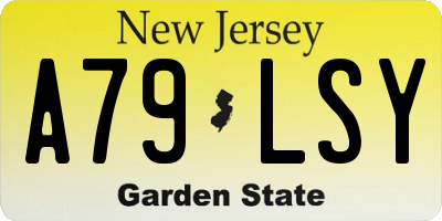 NJ license plate A79LSY