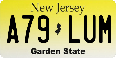 NJ license plate A79LUM