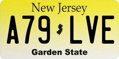 NJ license plate A79LVE