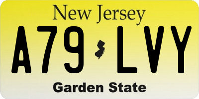 NJ license plate A79LVY
