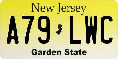 NJ license plate A79LWC