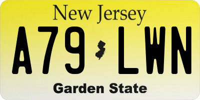 NJ license plate A79LWN