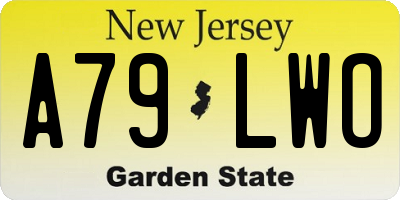 NJ license plate A79LWO