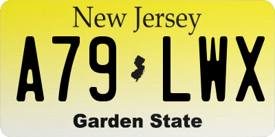 NJ license plate A79LWX