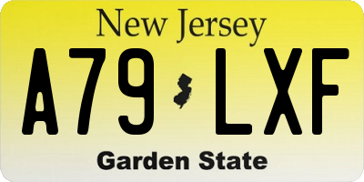 NJ license plate A79LXF