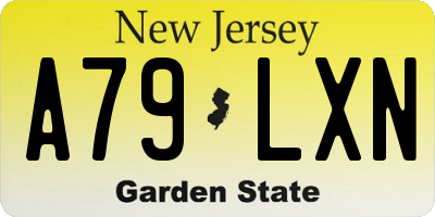 NJ license plate A79LXN
