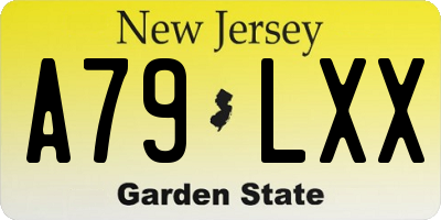 NJ license plate A79LXX