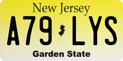 NJ license plate A79LYS