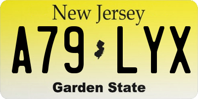 NJ license plate A79LYX