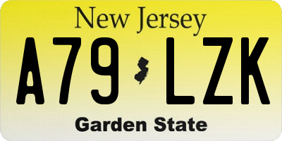 NJ license plate A79LZK