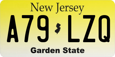 NJ license plate A79LZQ